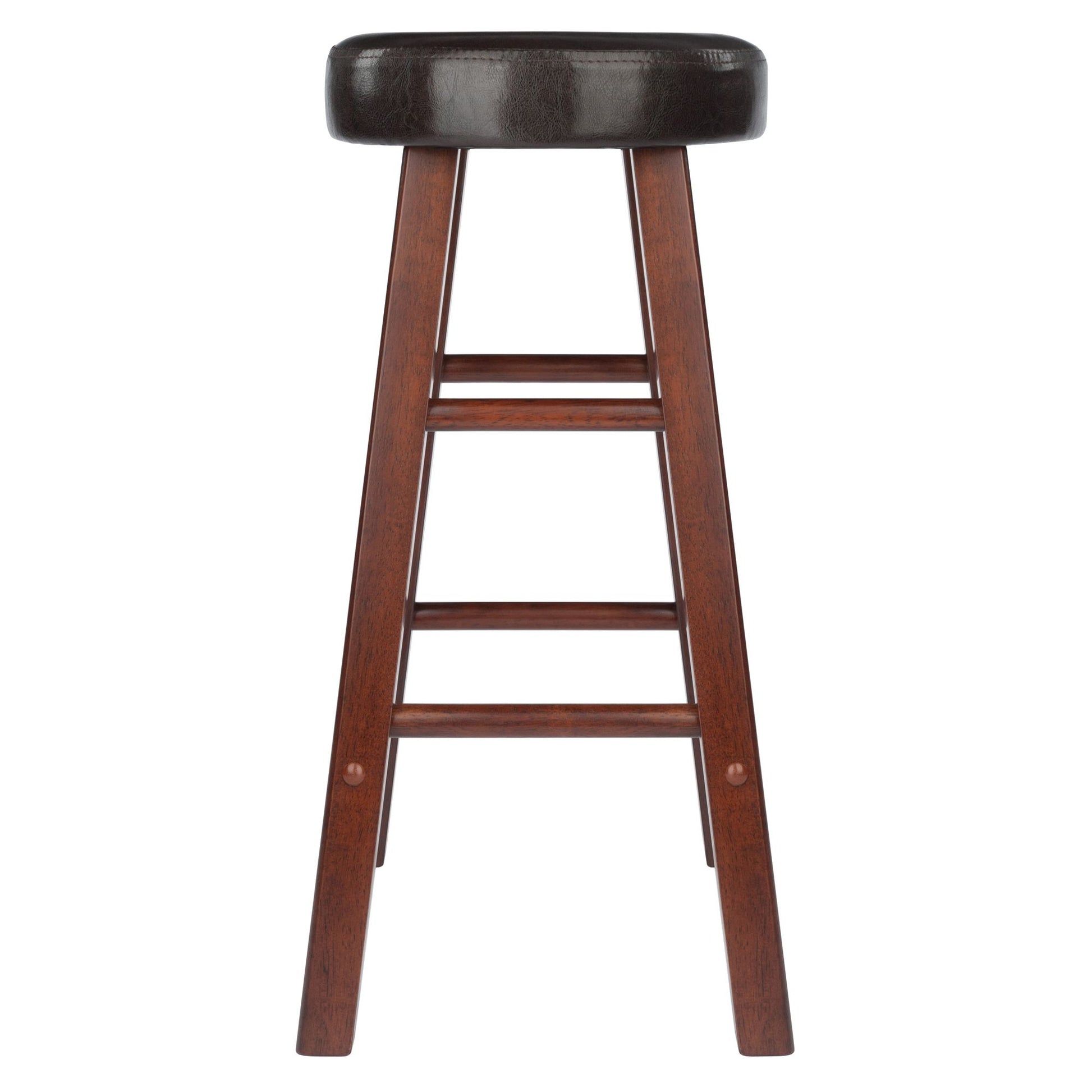 Maria 2-Pc Cushion Seat Counter Stool Set; Espresso & Walnut image 3