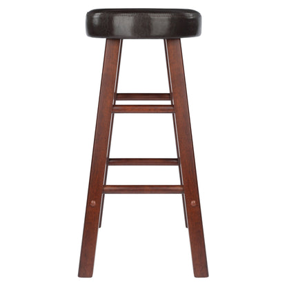 Maria 2-Pc Cushion Seat Counter Stool Set; Espresso & Walnut image 3