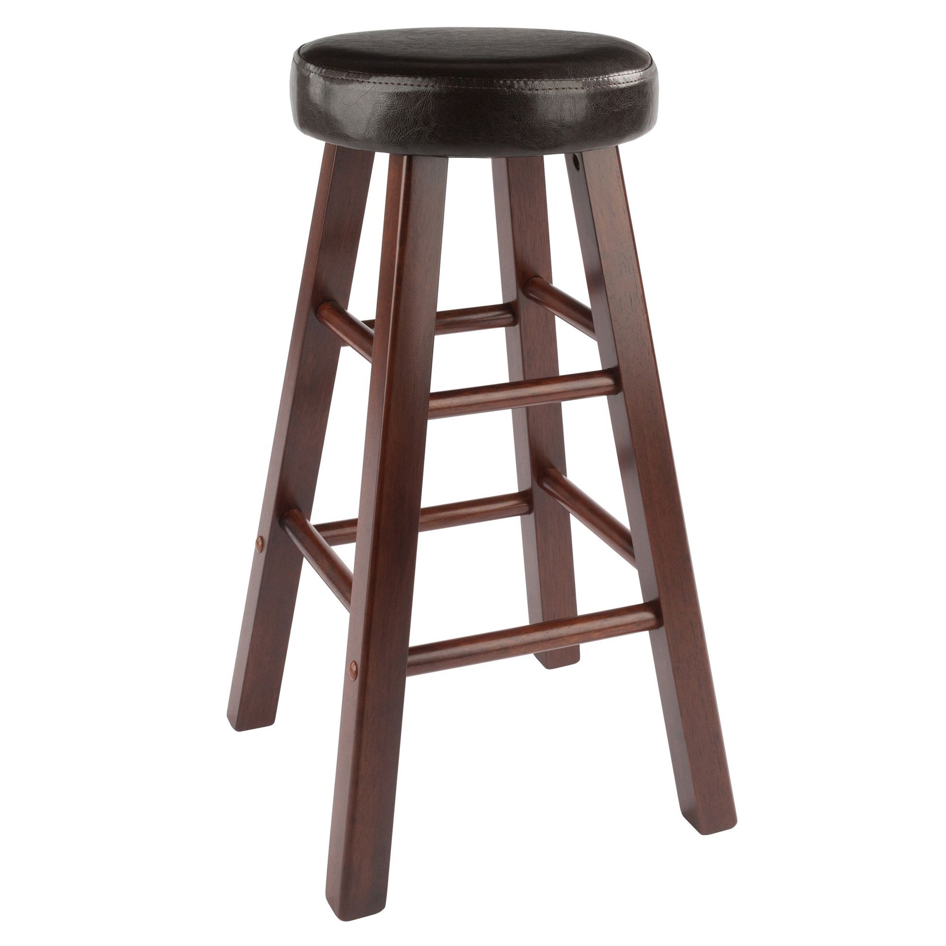 Maria 2-Pc Cushion Seat Counter Stool Set; Espresso & Walnut image 6