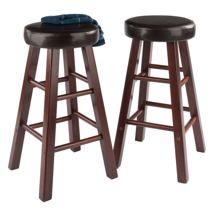 Maria 2-Pc Cushion Seat Counter Stool Set; Espresso & Walnut image 4