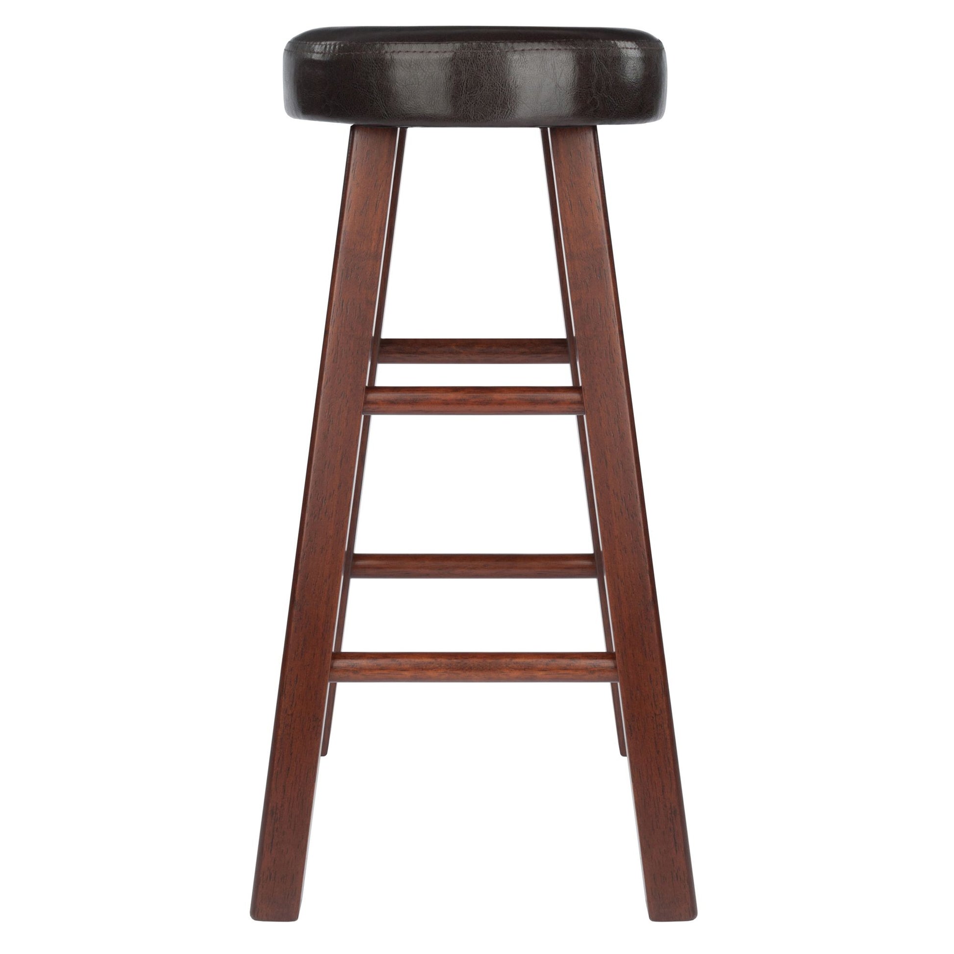 Maria 2-Pc Cushion Seat Counter Stool Set; Espresso & Walnut image 7
