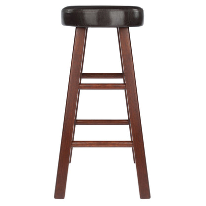 Maria 2-Pc Cushion Seat Counter Stool Set; Espresso & Walnut image 7