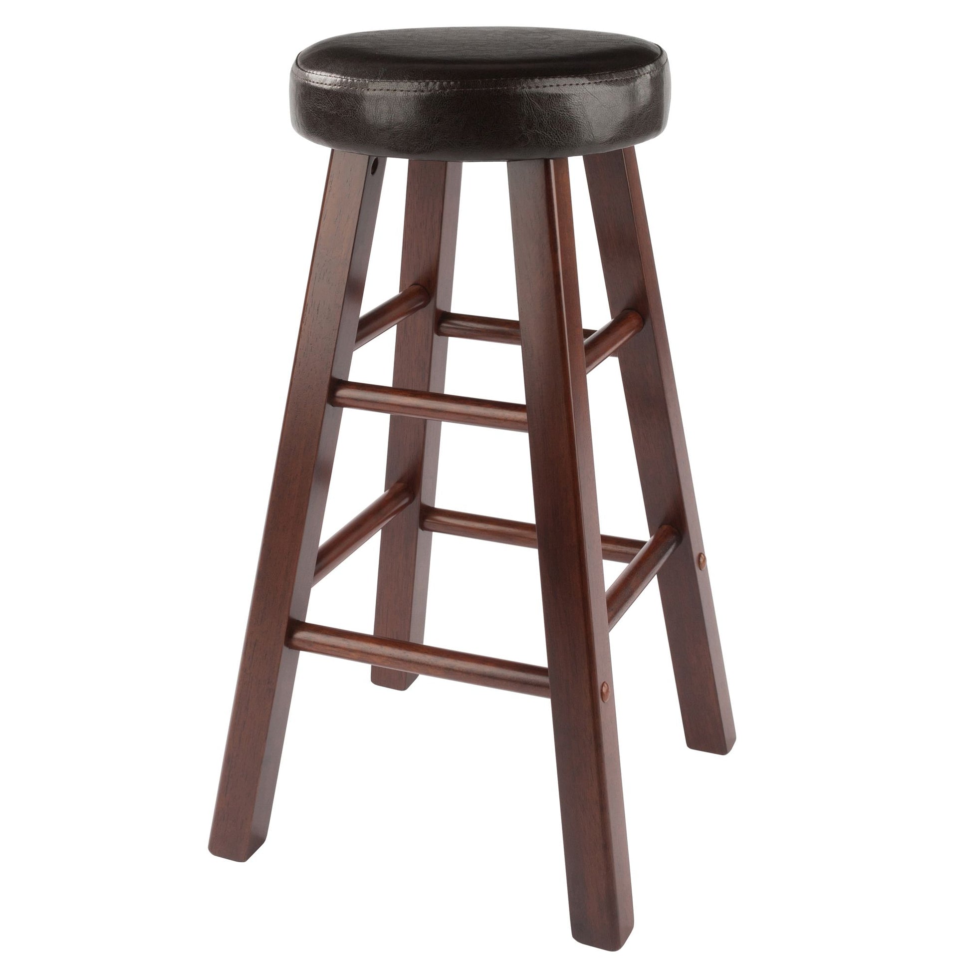Maria 2-Pc Cushion Seat Counter Stool Set; Espresso & Walnut image 5
