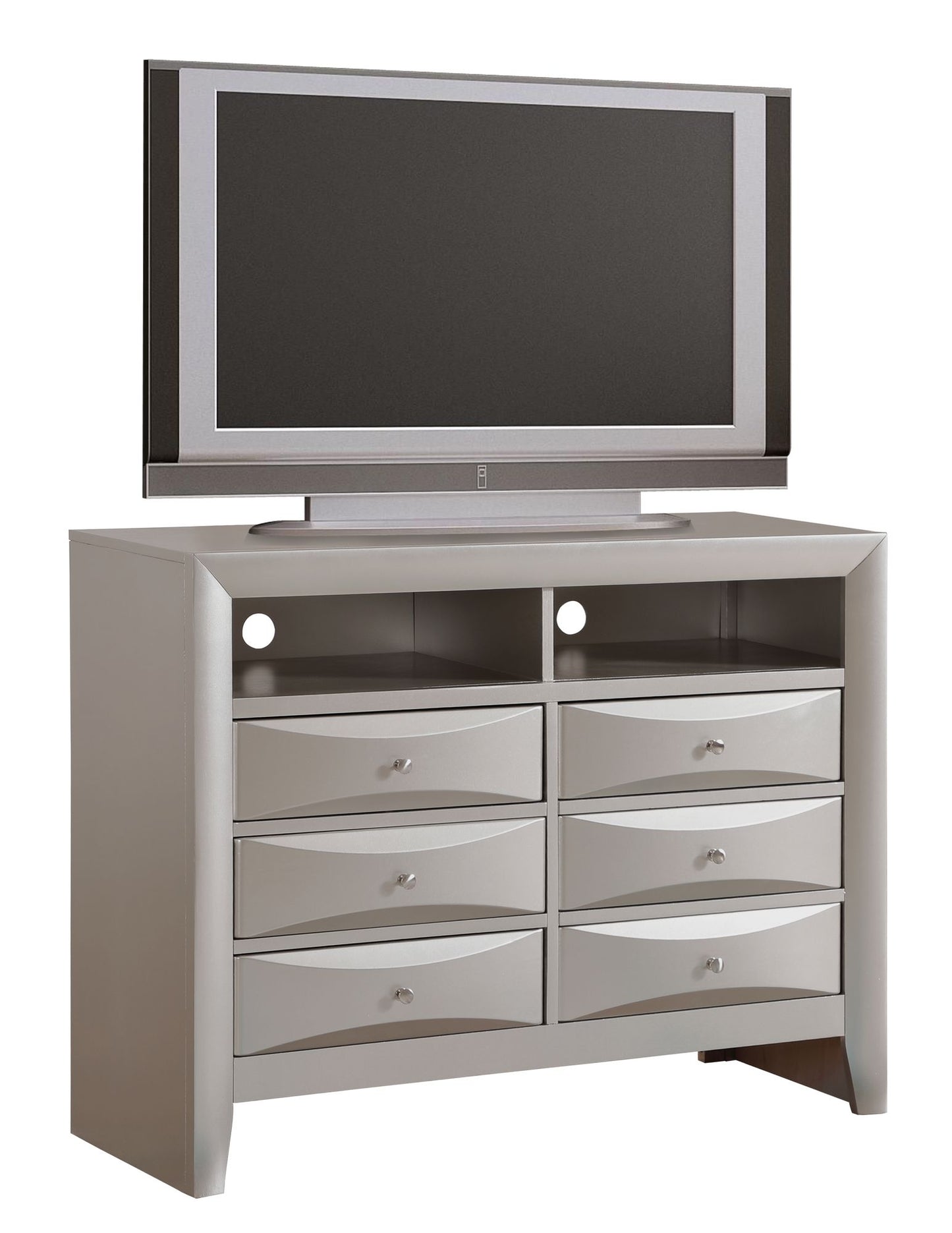 Marilla G1503-TV2 Media Chest , Silver Champagne image 3