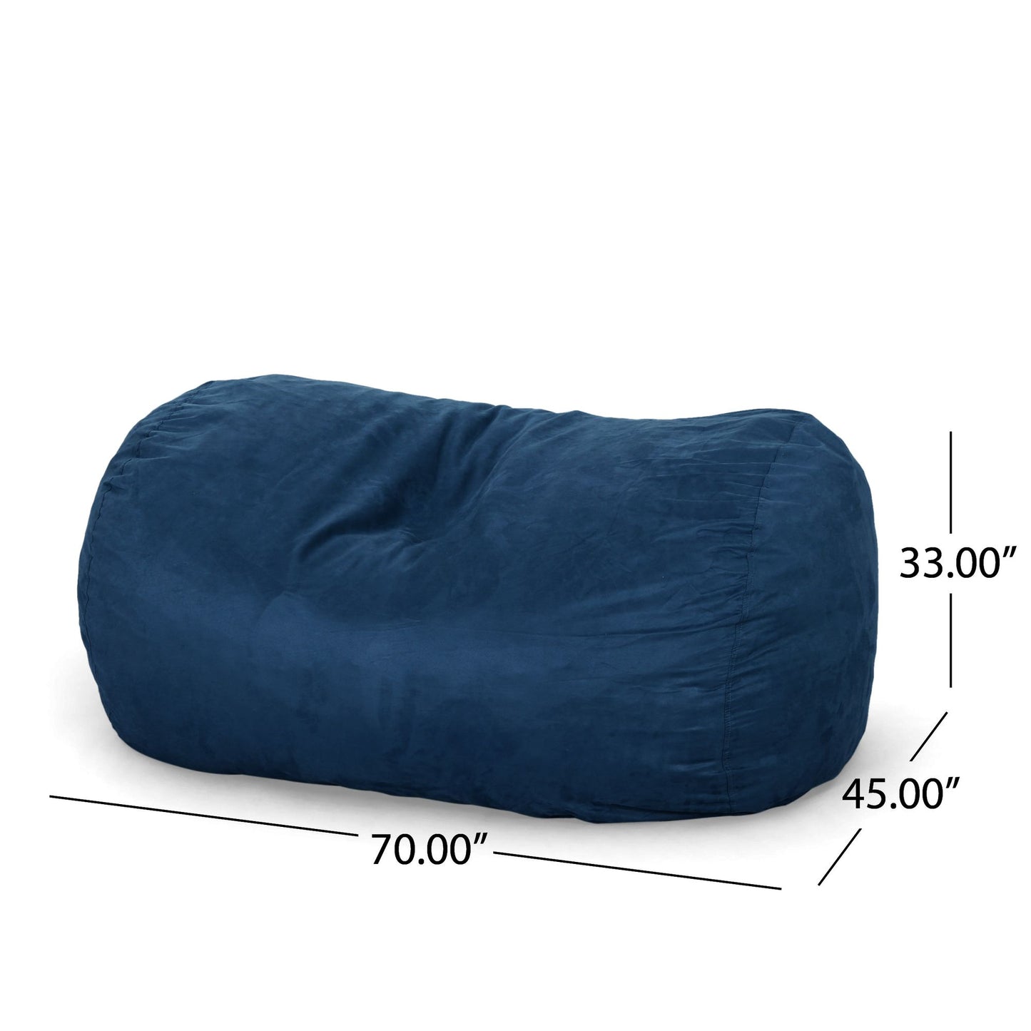 Marlin 6.5 Foot Suede Cylindrical Bean Bag, Midnight Blue image 5