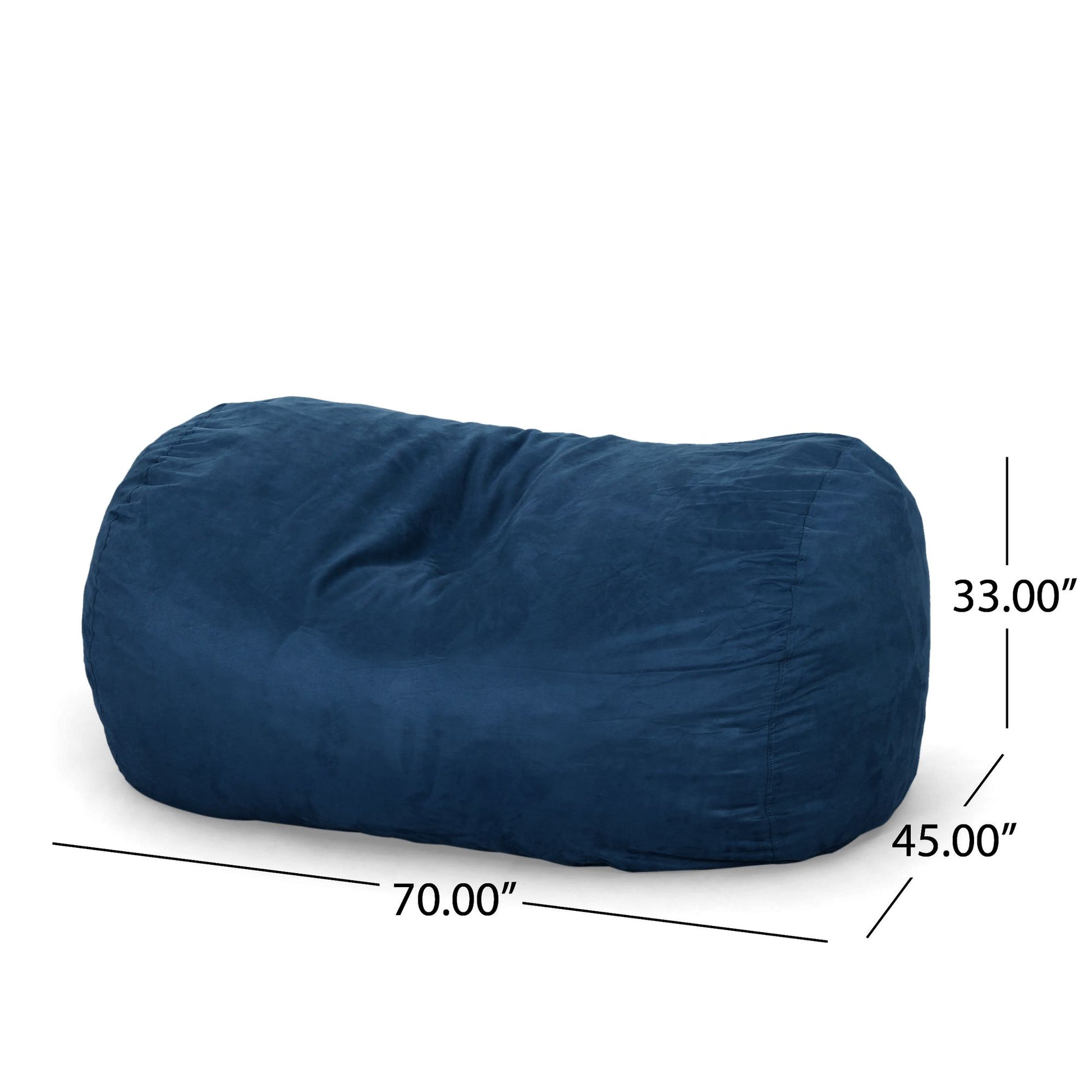 Marlin 6.5 Foot Suede Cylindrical Bean Bag, Midnight Blue image 5