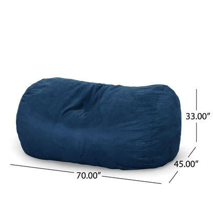 Marlin 6.5 Foot Suede Cylindrical Bean Bag, Midnight Blue image 5