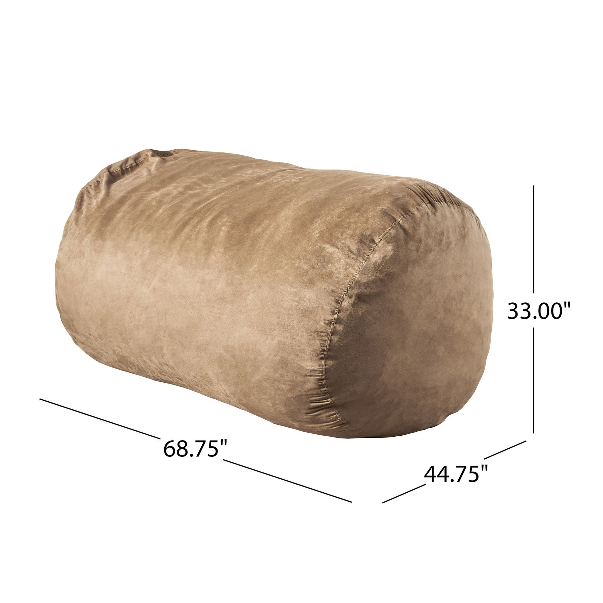 Marlin 6.5 Foot Suede Cylindrical Bean Bag, Tuscany image 2