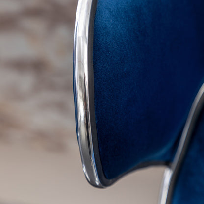 Masaccio Velvet Upholstered Adjustable Swivel Barstool, Set of 2, Blue image 10