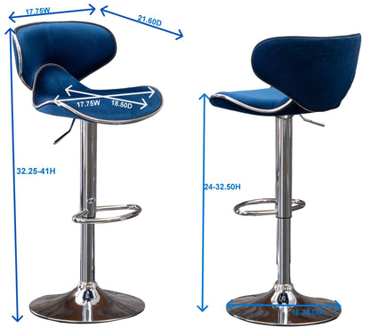 Masaccio Velvet Upholstered Adjustable Swivel Barstool, Set of 2, Yellow image 13