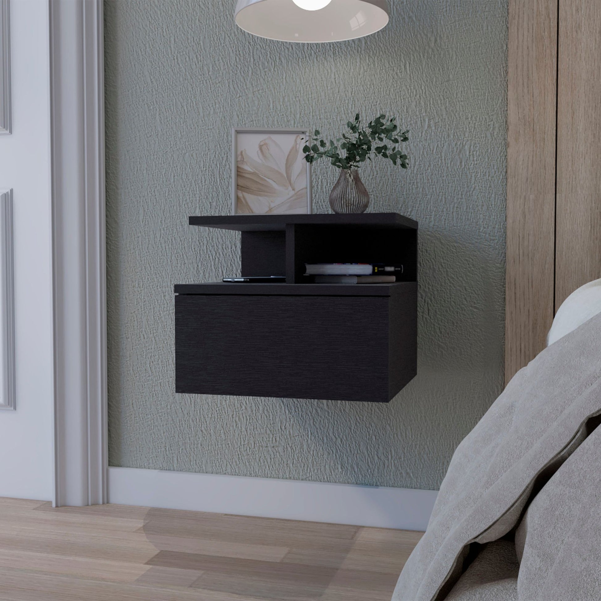 Mason Wenge 1-Drawer Floating Nightstand image 1