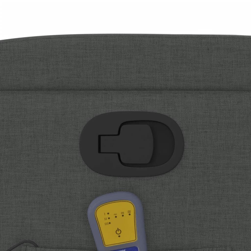 Massage Recliner Chair Dark Gray Fabric image 10