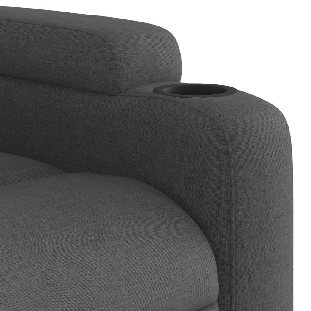 Massage Recliner Chair Dark Gray Fabric image 9