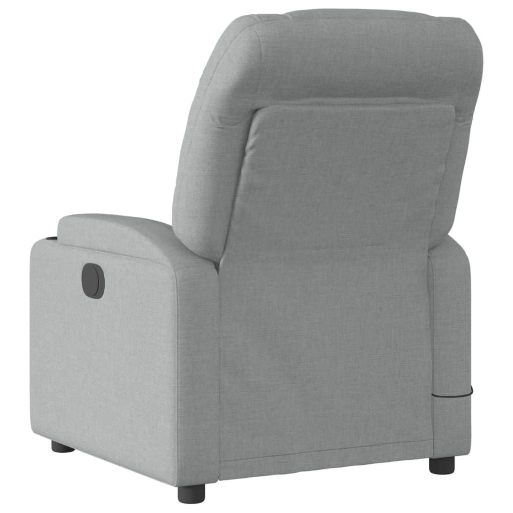 Massage Recliner Chair Light Gray Fabric image 6