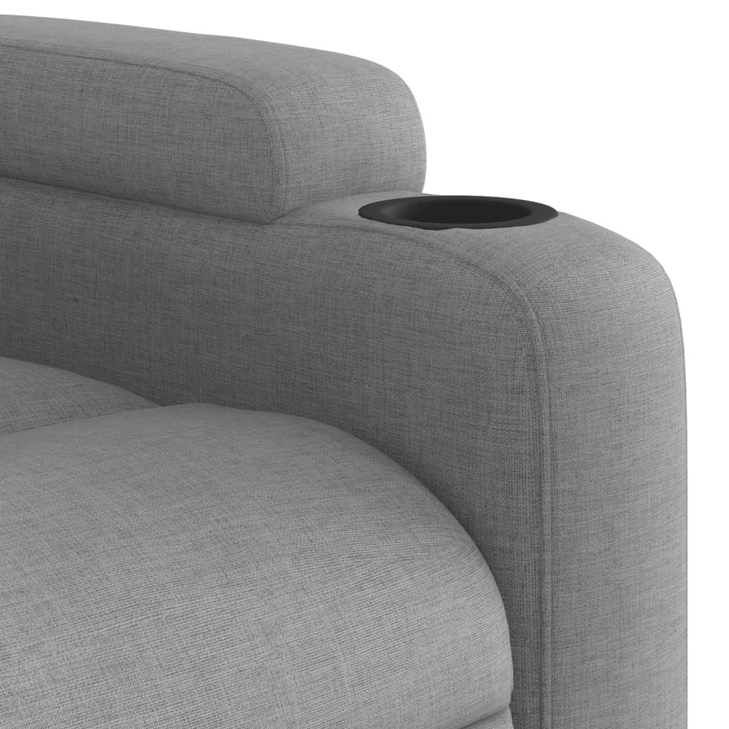 Massage Recliner Chair Light Gray Fabric image 9