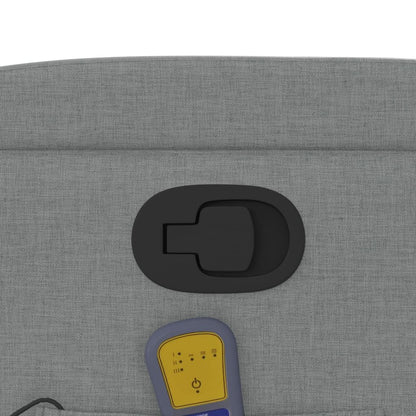 Massage Recliner Chair Light Gray Fabric image 10