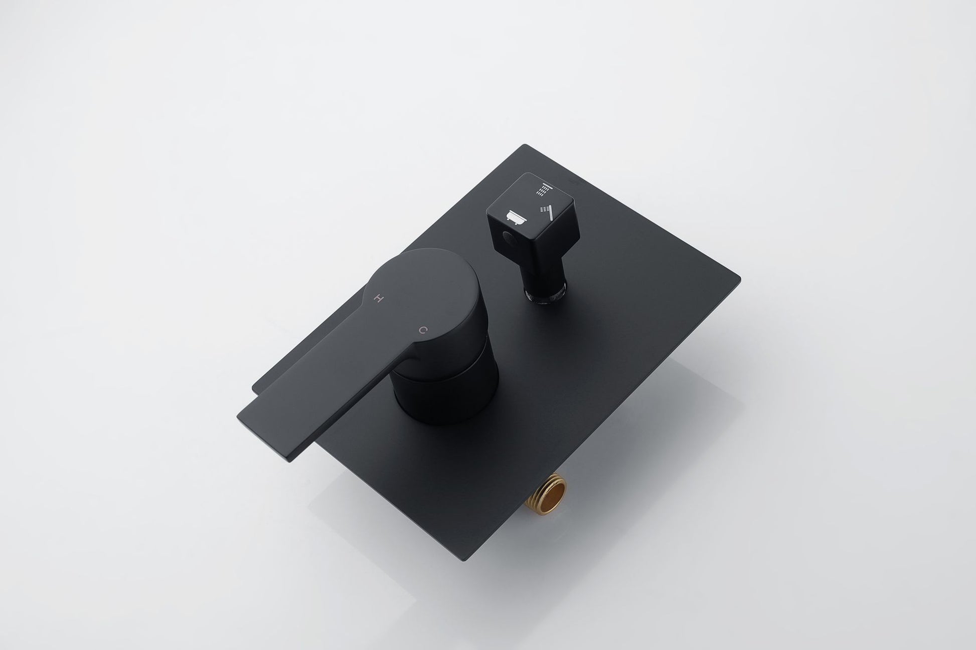 Matte Black 12 inches Rain Shower Faucet Sets with Waterfall Tub Spout and Handheld Shower Head image 7