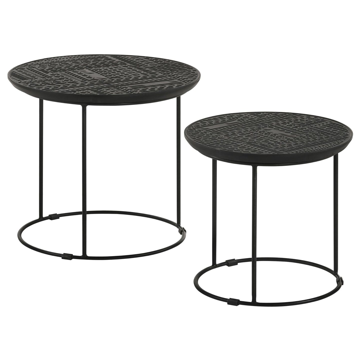 Matte Black 2-Piece Nesting Table image 2