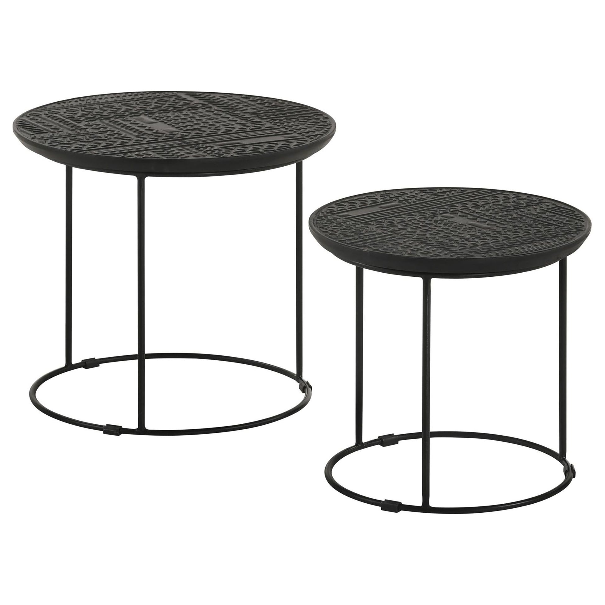 Matte Black 2-Piece Nesting Table image 2