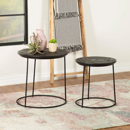 Matte Black 2-Piece Nesting Table image 1