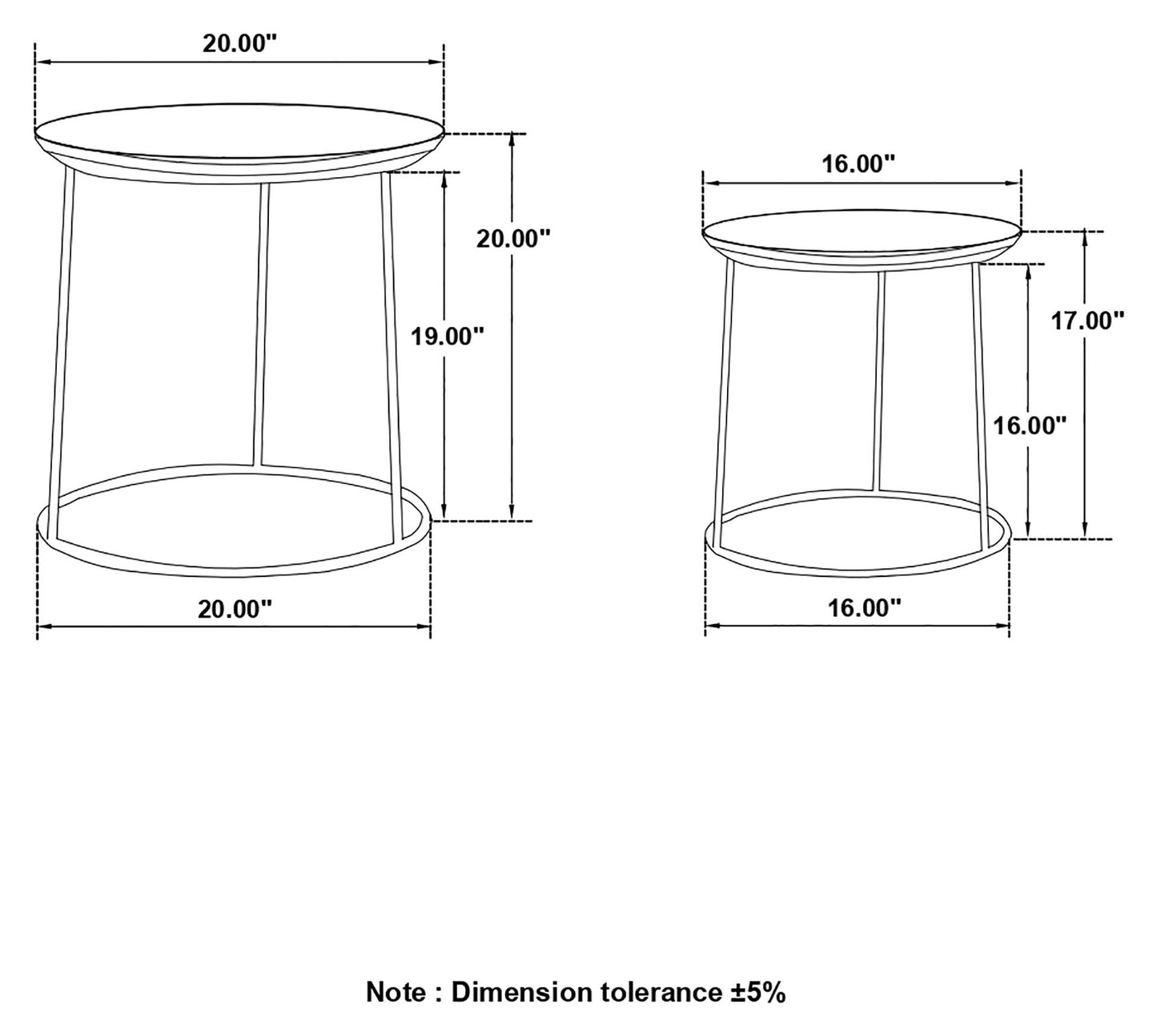 Matte Black 2-Piece Nesting Table image 10