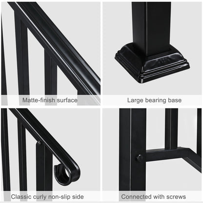 Matte Black Outdoor 4 Level Iron Handrail image 4