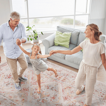 MAVAL Beige Washable Rug 6x9 Area Rug (Beige, 6' x 9') image 5