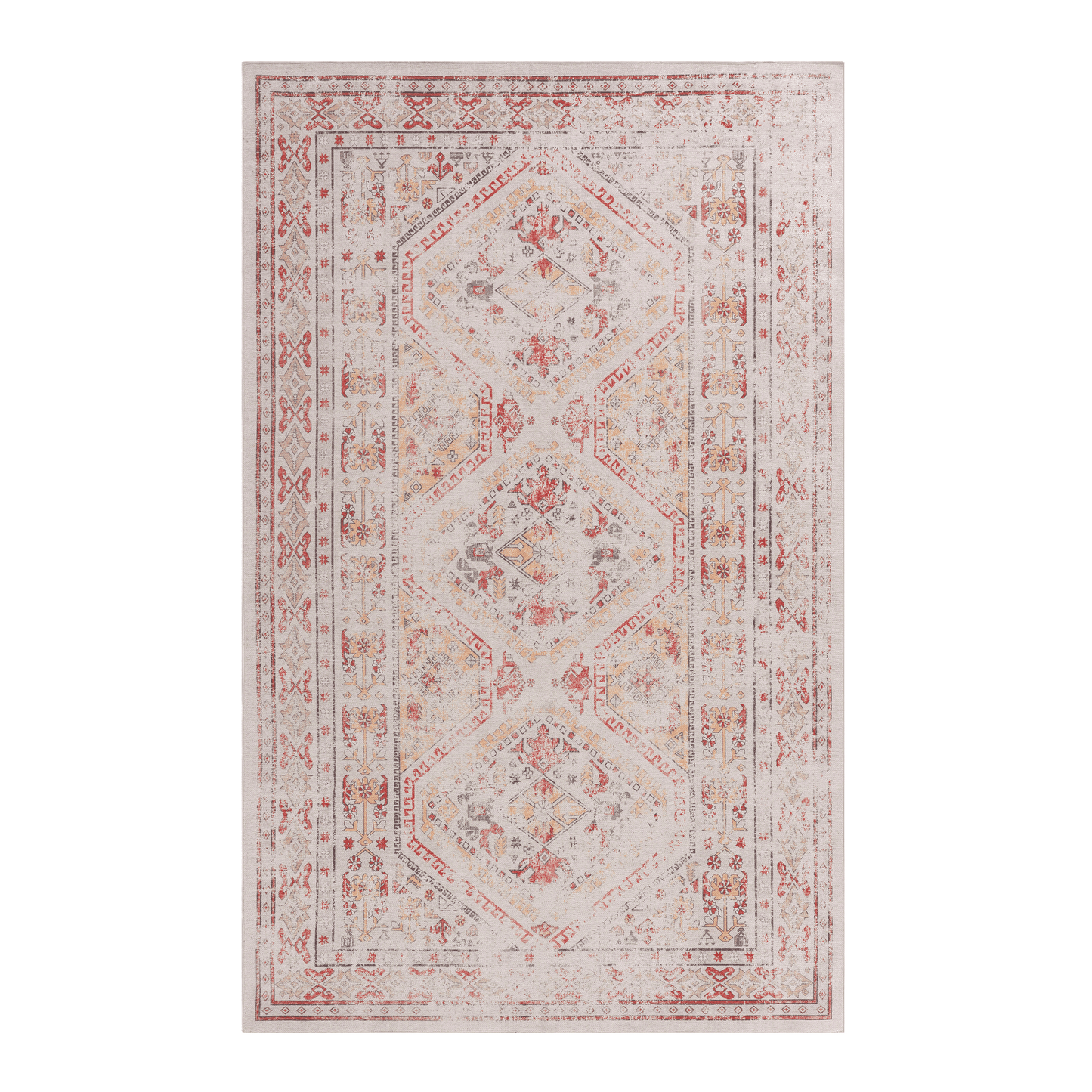 MAVAL Beige Washable Rug 6x9 Area Rug (Beige, 6' x 9') image 2