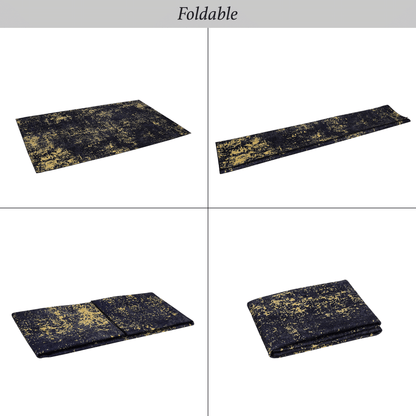 MAVAL Black Washable Rug 5x8 Area Rug (Black+Gold, 5' x 8') image 9