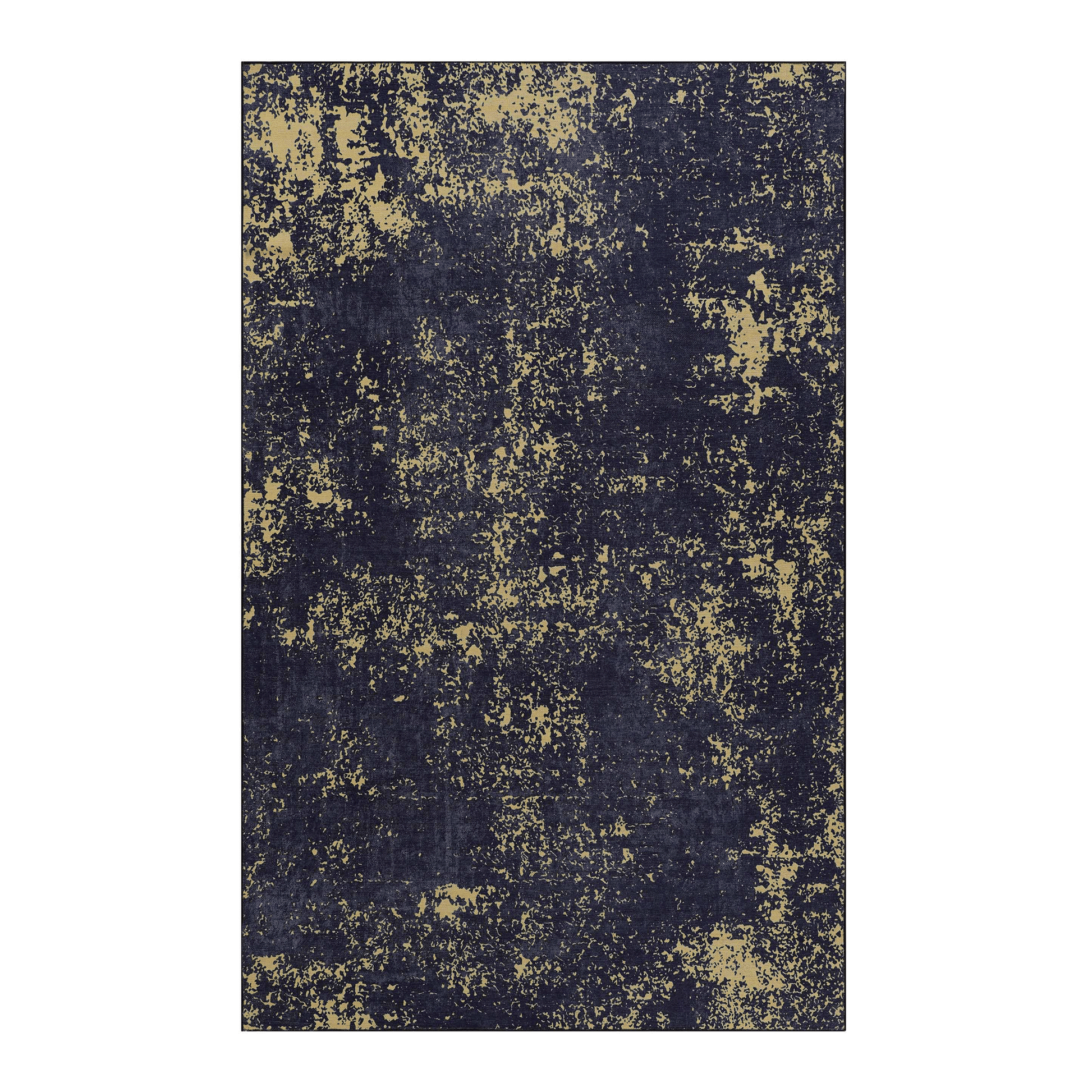 MAVAL Black Washable Rug 5x8 Area Rug (Black+Gold, 5' x 8') image 2