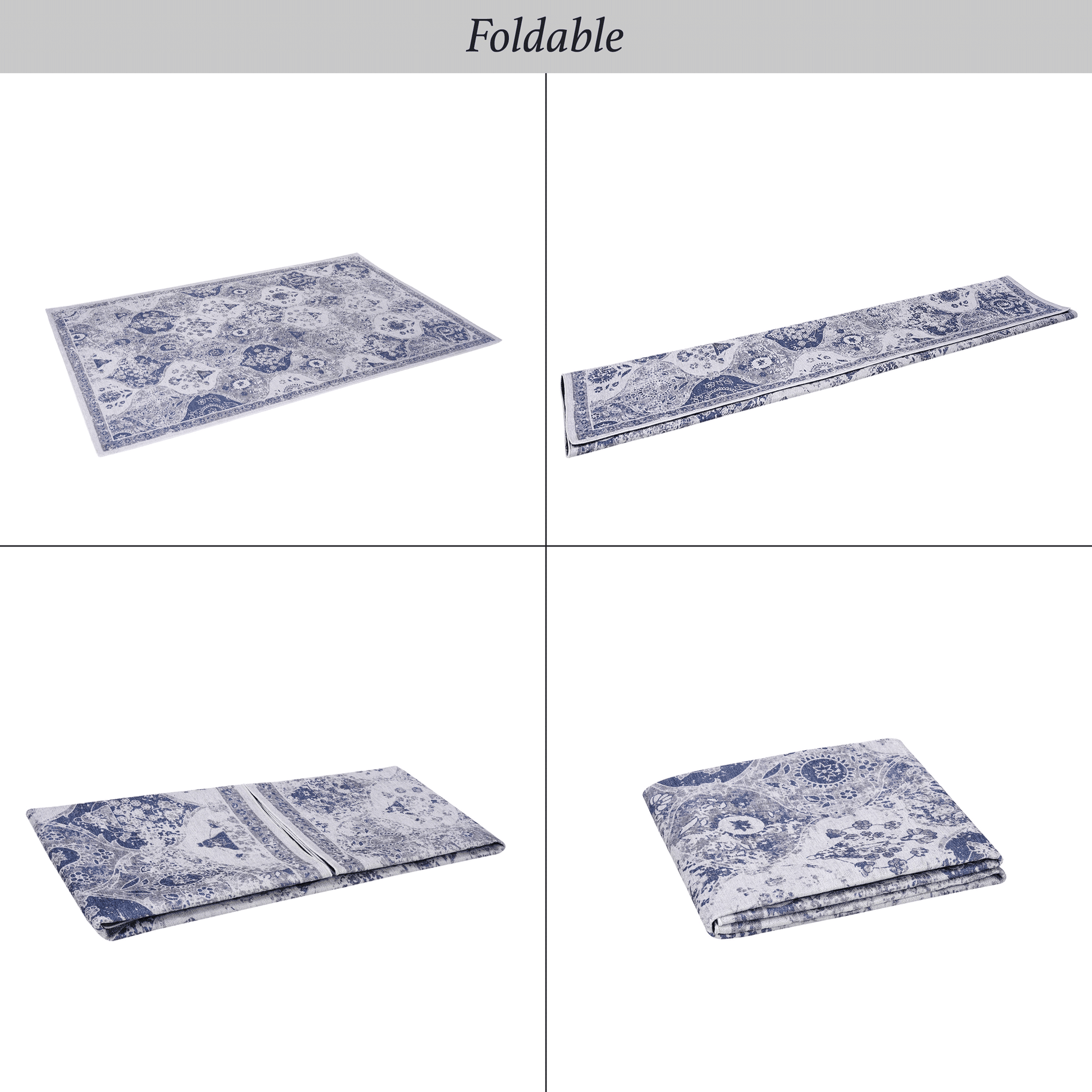MAVAL Blue Washable Rug 8x10 Area Rug (Blue, 8' x 10') image 8