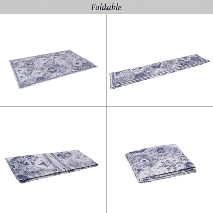 MAVAL Blue Washable Rug 8x10 Area Rug (Blue, 8' x 10') image 8