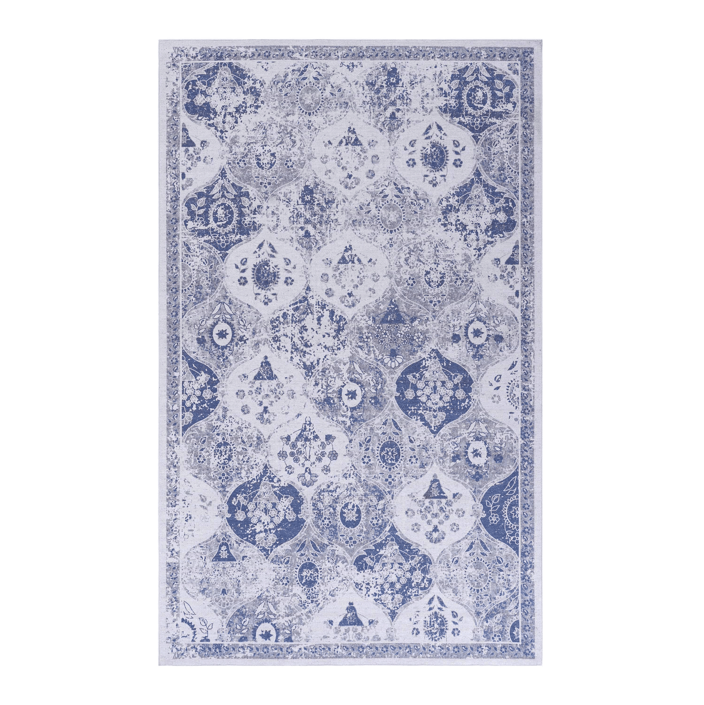 MAVAL Blue Washable Rug 8x10 Area Rug (Blue, 8' x 10') image 2