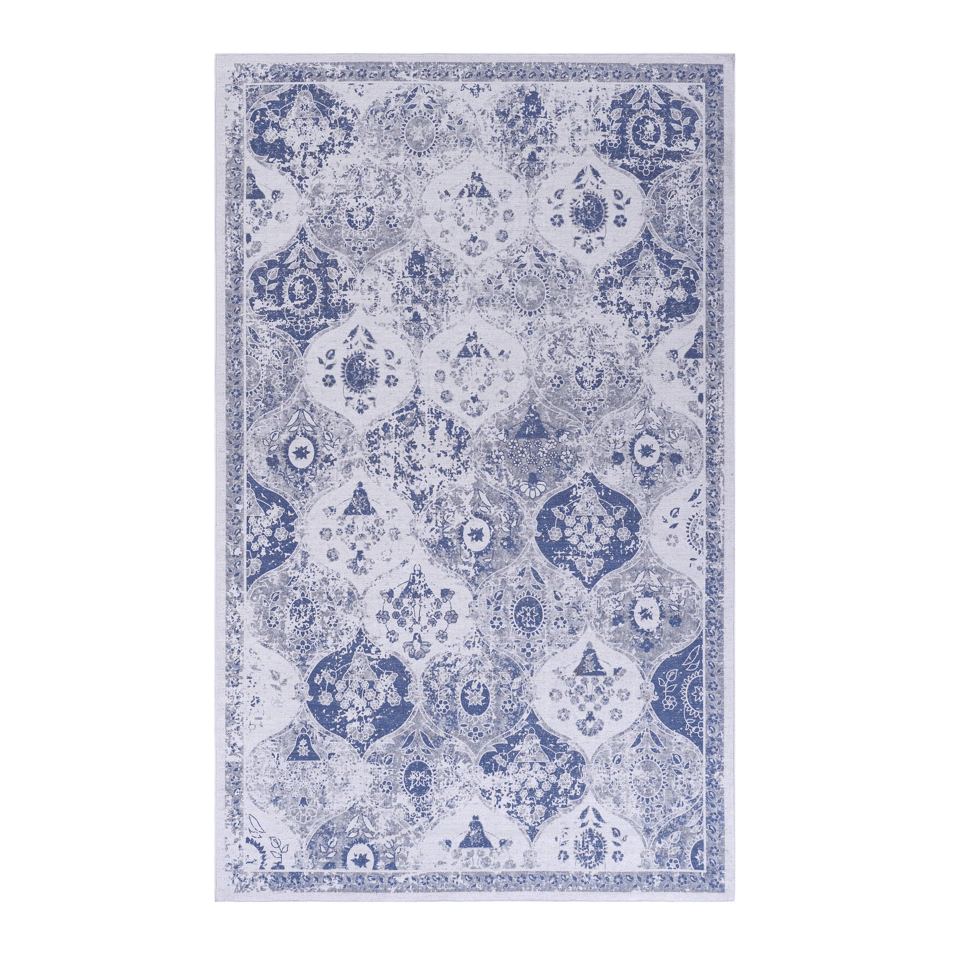 MAVAL Blue Washable Rug 8x10 Area Rug (Blue, 8' x 10') image 2