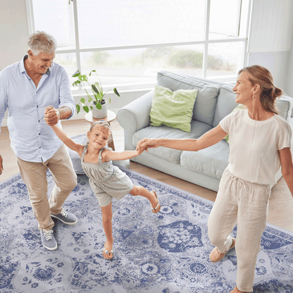 MAVAL Blue Washable Rug 8x10 Area Rug (Blue, 8' x 10') image 5