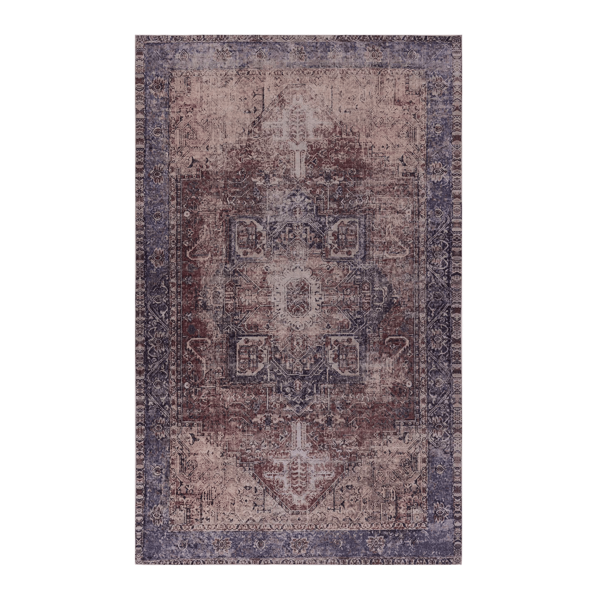 MAVAL Burgundy Washable Rug 4x6 Area Rug (Burgundy, 4' x 6') image 2