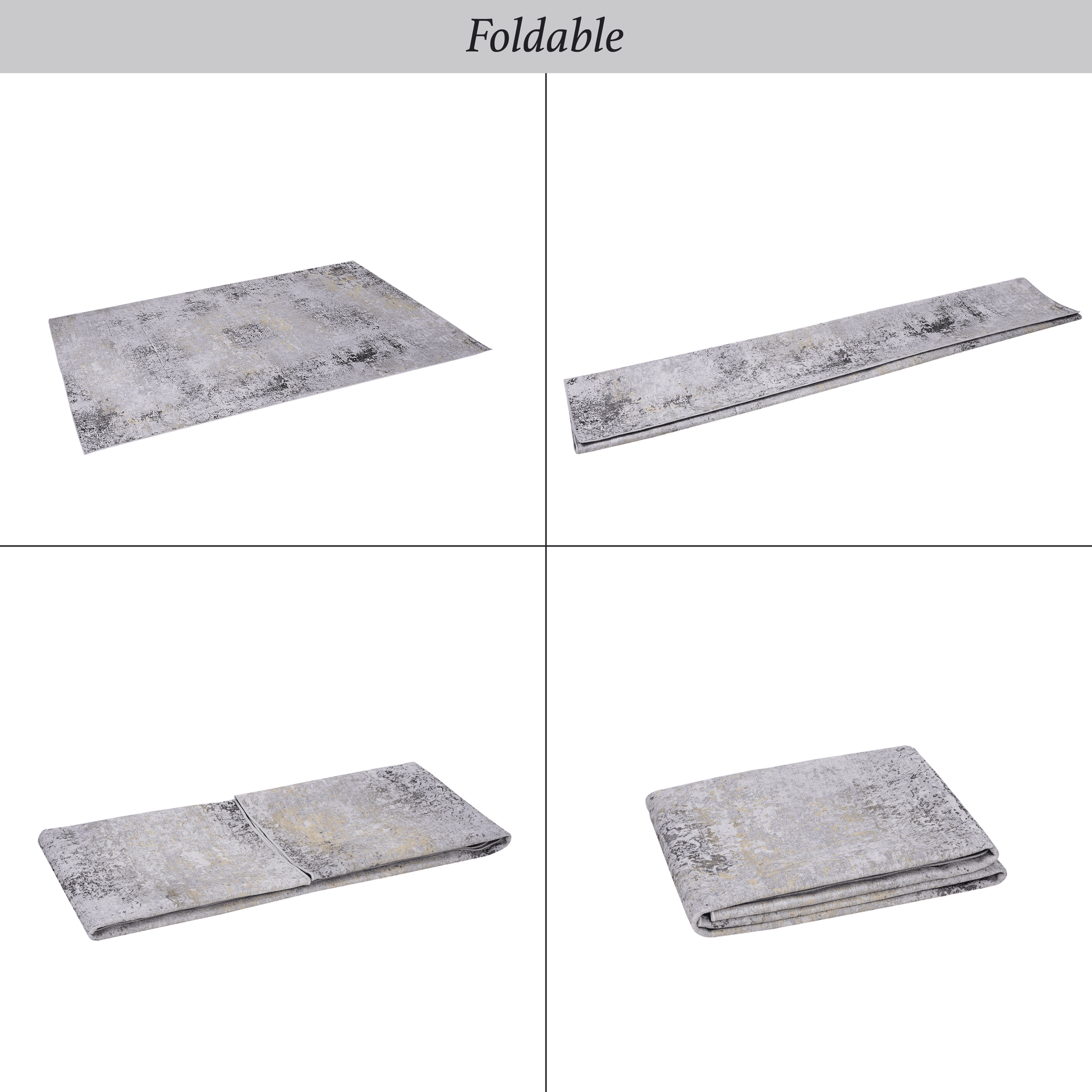 MAVAL Gold Washable Rug 4x6 Area Rug (Gray+Gold, 4' x 6') image 9