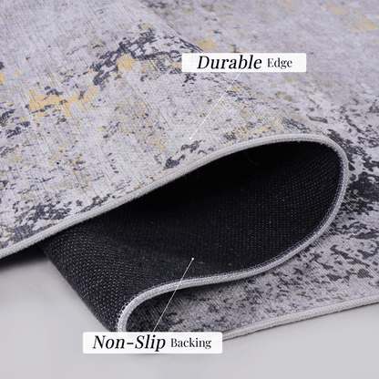 MAVAL Gold Washable Rug 8x10 Area Rug (Gray+Gold, 8' x 10') image 8
