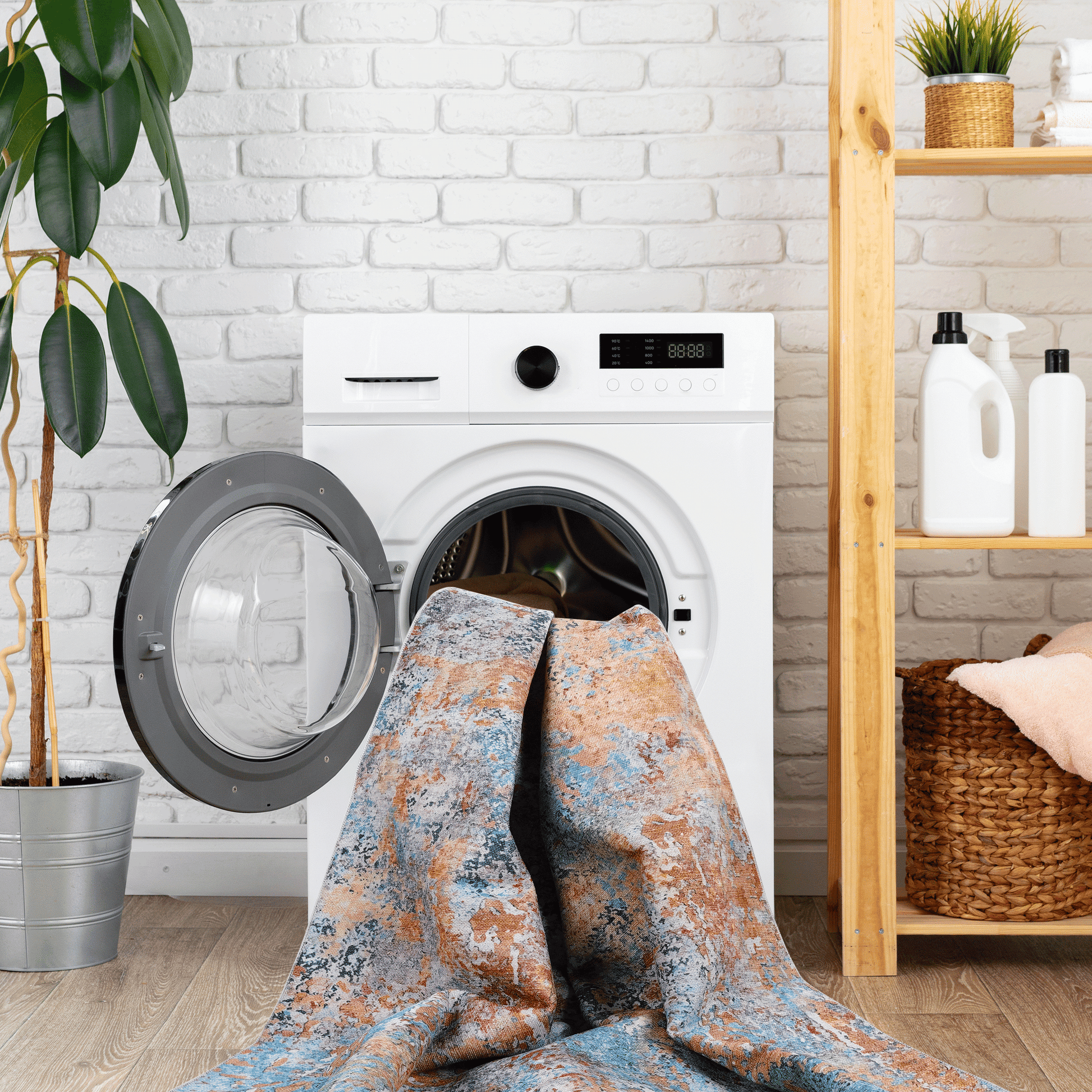 MAVAL Multi Washable Rug 6x9 Area Rug (Multi, 6' x 9') image 4