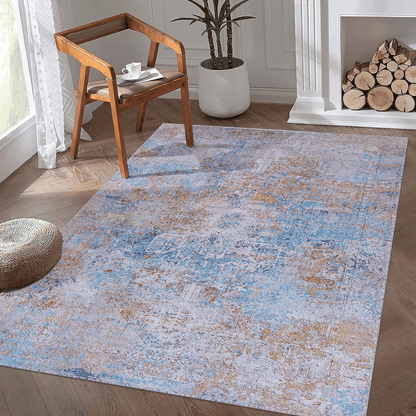 MAVAL Yellow Washable Rug 3x5 Area Rug (Yellow, 3' x 5') image 1