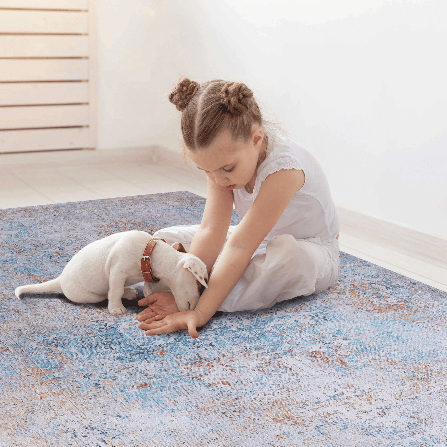 MAVAL Yellow Washable Rug 3x5 Area Rug (Yellow, 3' x 5') image 5