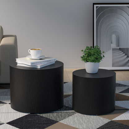 MDF with ash/oak/walnut veneer side table/coffee table/end table/nesting table set of 2 for living room,office,bedroom B image 7