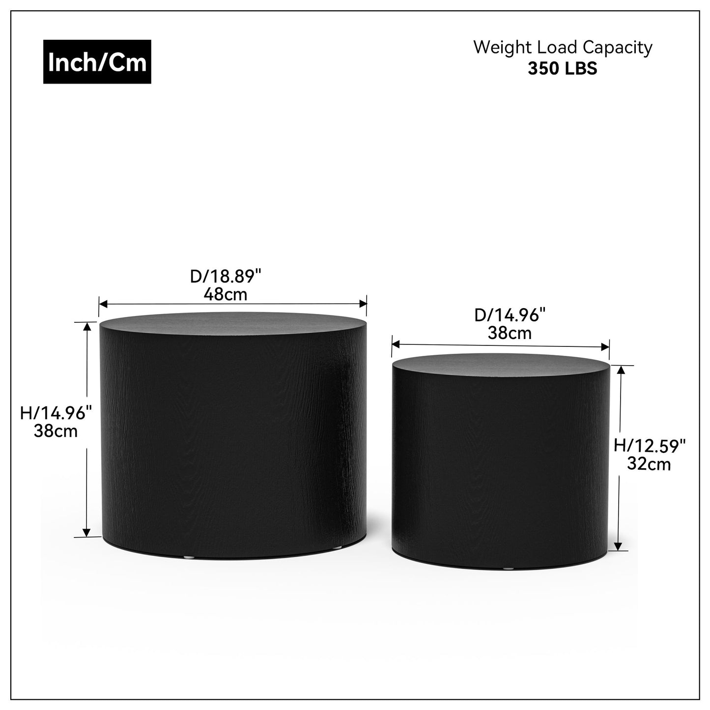 MDF with ash/oak/walnut veneer side table/coffee table/end table/nesting table set of 2 for living room,office,bedroom B image 9