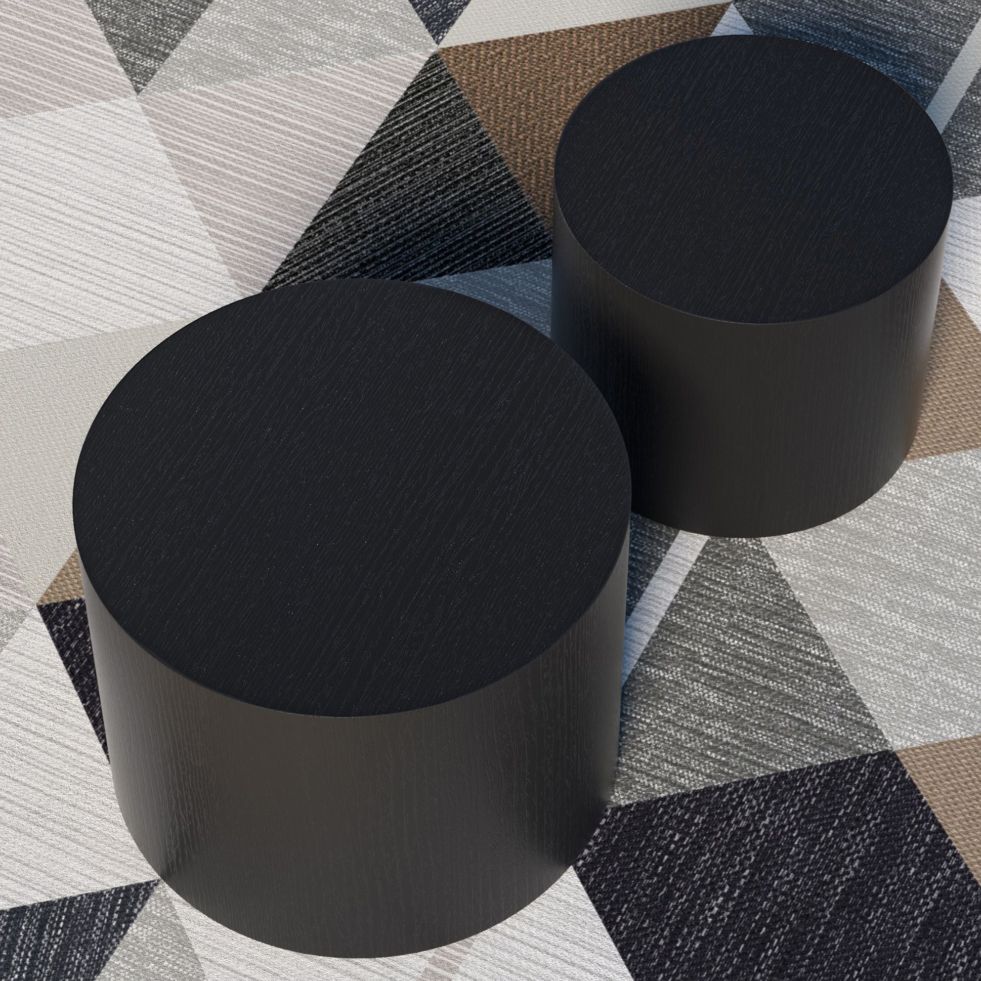 MDF with ash/oak/walnut veneer side table/coffee table/end table/nesting table set of 2 for living room,office,bedroom B image 8