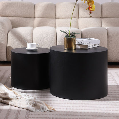 MDF with ash/oak/walnut veneer side table/coffee table/end table/nesting table set of 2 for living room,office,bedroom B image 2