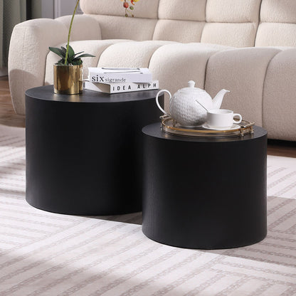 MDF with ash/oak/walnut veneer side table/coffee table/end table/nesting table set of 2 for living room,office,bedroom B image 3