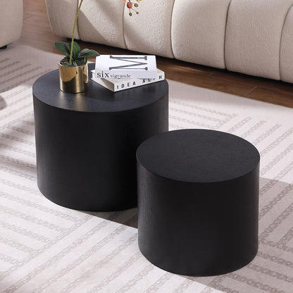 MDF with ash/oak/walnut veneer side table/coffee table/end table/nesting table set of 2 for living room,office,bedroom B image 4