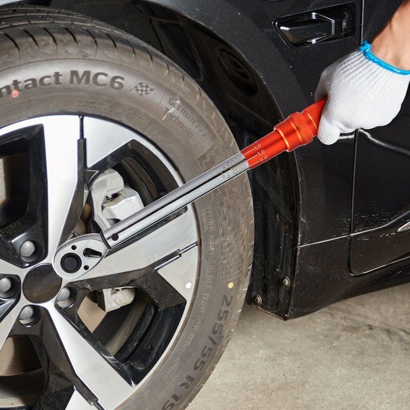 Mechanical Dual Range Scales Torque Wrench Kit with Adapters Extension Rod image 18