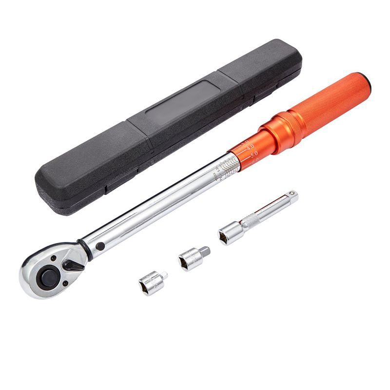 Mechanical Dual Range Scales Torque Wrench Kit with Adapters Extension Rod image 15
