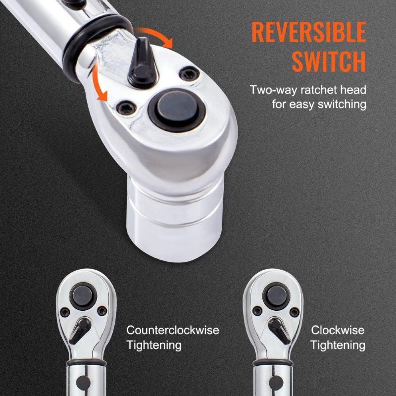 Mechanical Dual Range Scales Torque Wrench Kit with Adapters Extension Rod image 11